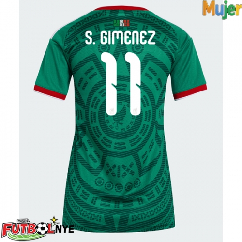 Camiseta México Santiago Gimenez #11 Primera Equipación para mujer Mundial 2026 manga corta